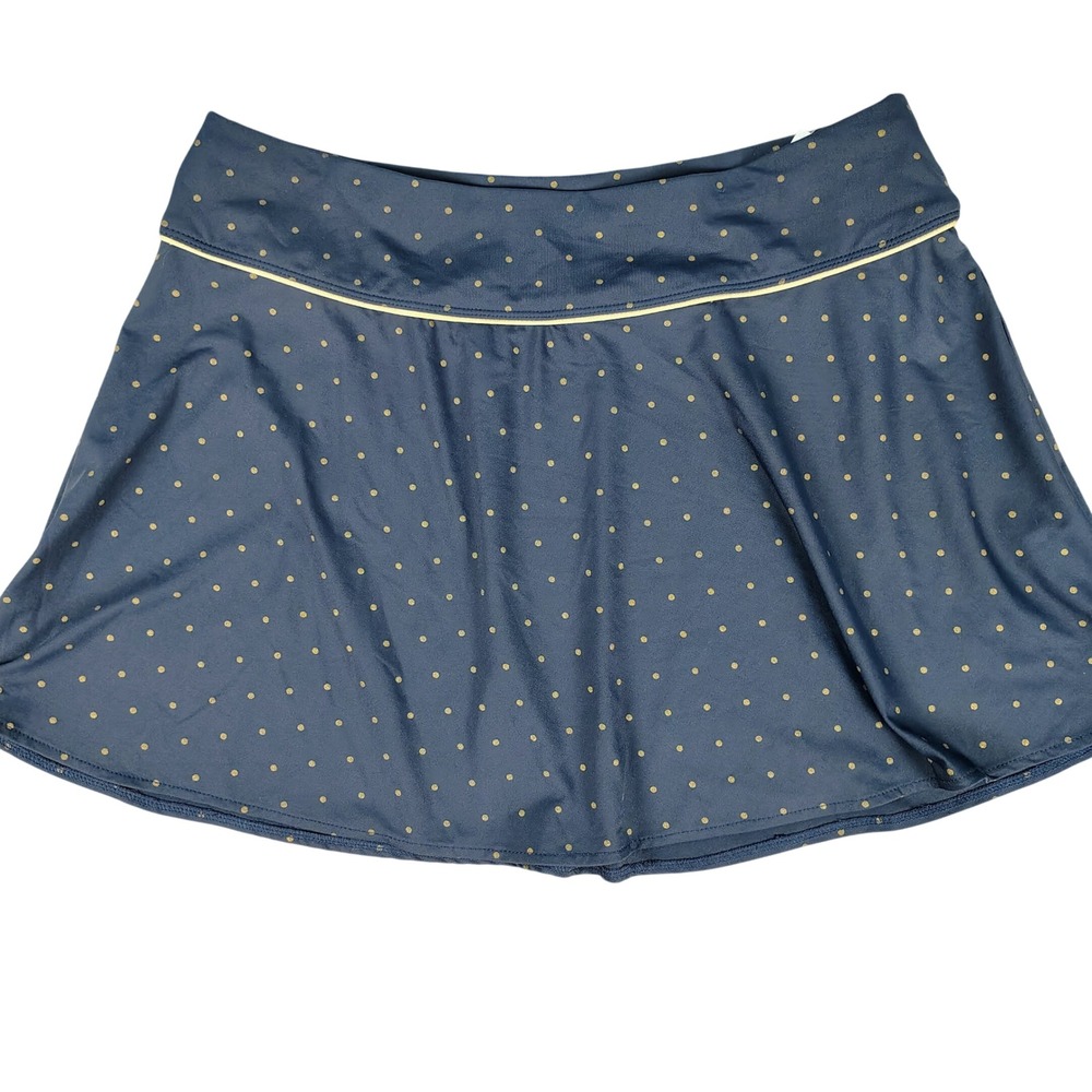 NWT Tail Womens L Performance Skort Navy Gold Polka Dot Tenniscore Golfcore